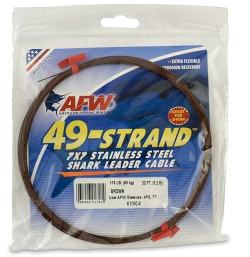 American Fishing Wire Fishing Accesorries AFW 49-Strand 30ft (brown)