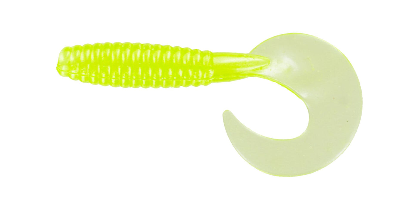 Big Bite Baits Soft Bait CHARTREUSE PEARL "FAT GRUB 3" (10 pack)
