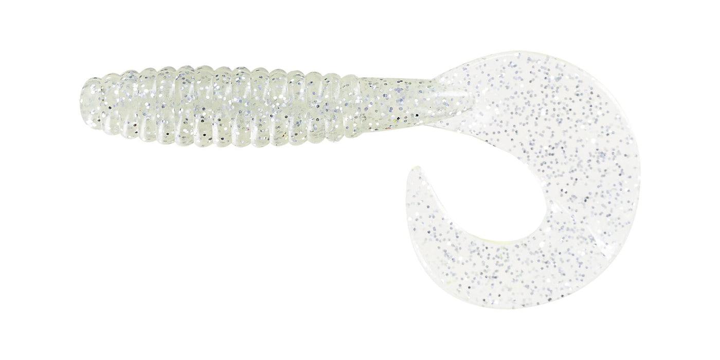 Big Bite Baits Soft Bait GLOW SILVER "FAT GRUB 3" (10 pack)