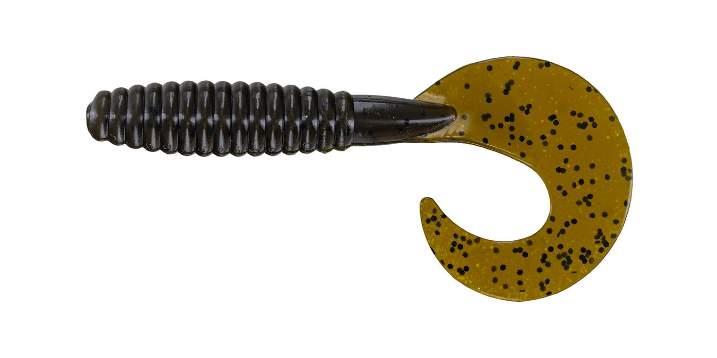 Big Bite Baits Soft Bait GREEN PUMPKIN "FAT GRUB 3" (10 pack)