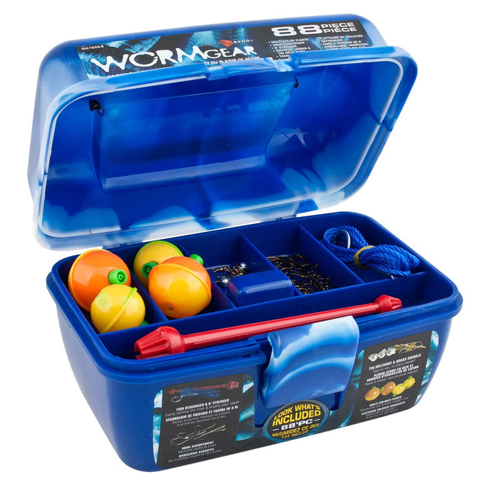 Calcutta Outdoors Fishing Tackle Box Wormgear 88 Piece Loaded Tackle Box