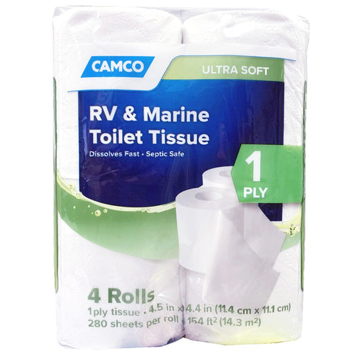 Camco Toilet Chemicals & Cleaning TST 1 PLY TOILET TISSUE 4 ROLLS