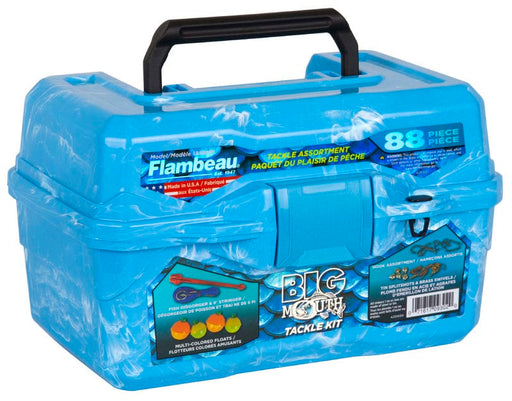 FLAMBEAU CORPORATION Fishing Tackle Box Big Mouth Tackle Box Kit - Pearl Blue Swirl