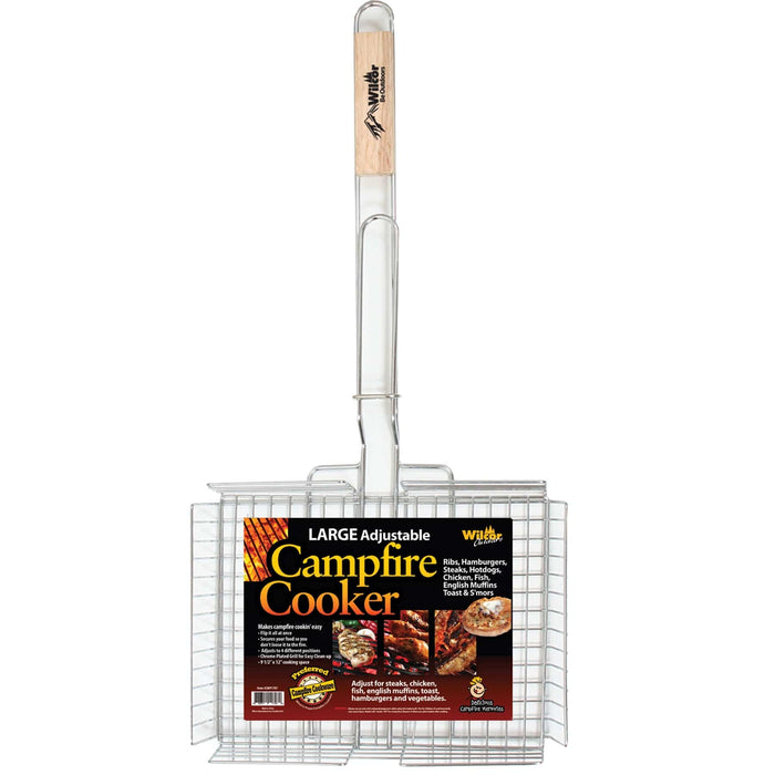 Wilcor Cooking ADJ CAMPFIRE BSKT GRILL LG