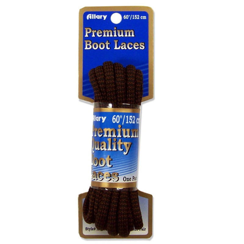 Allary Shoe Accessories BOOT LACES DARK BROWN 60" OVAL
