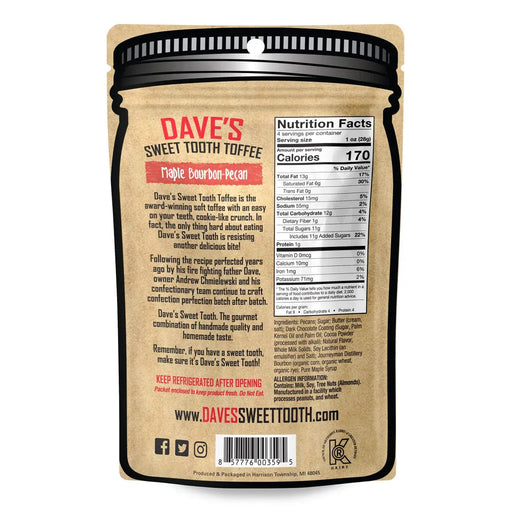 Dave's Sweet Tooth Gourmet Soft Toffee Maple Bourbon Pecan Pouch