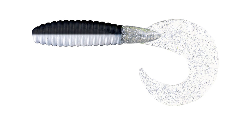 Big Bite Baits Soft Bait BLACK-N-SILVER FAT GRUB 5" (10 pack)