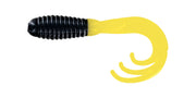 Big Bite Baits Soft Bait BLACK/YELLOW TRIPLE TIP GRUB 2" (10 pack)
