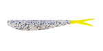 Big Bite Baits Soft Bait BLUE PUPRLE SALT & PEPPER/CHARTREUSE TAIL 4" SLIM MINNOW (10 pack)