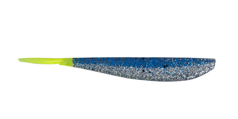 Big Bite Baits Soft Bait BLUE SILVER W/CHART TAIL 4" SLIM MINNOW (10 pack)