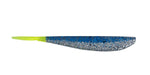 Big Bite Baits Soft Bait BLUE SILVER W/CHART TAIL 4" SLIM MINNOW (10 pack)