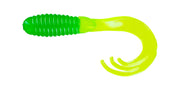Big Bite Baits Soft Bait GREEN CHARTREUSE TAIL TRIPLE TIP GRUB 2" (10 pack)
