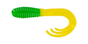 Big Bite Baits Soft Bait GREEN YELLOW TAIL TRIPLE TIP GRUB 2" (10 pack)