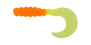 Big Bite Baits Soft Bait ORANGE/CHARTREUSE FAT GRUB 2"