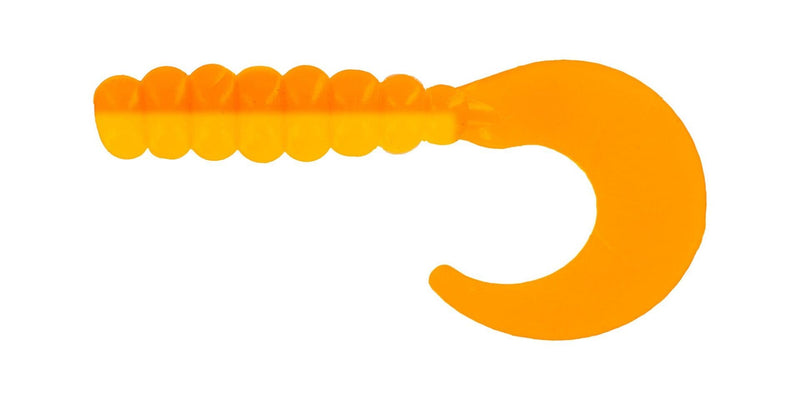 Big Bite Baits Soft Bait ORANGE YELLOW FAT GRUB 2"