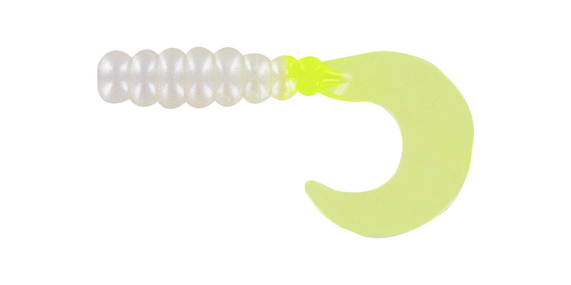 Big Bite Baits Soft Bait PEARL/CHARTREUSE FAT GRUB 2"