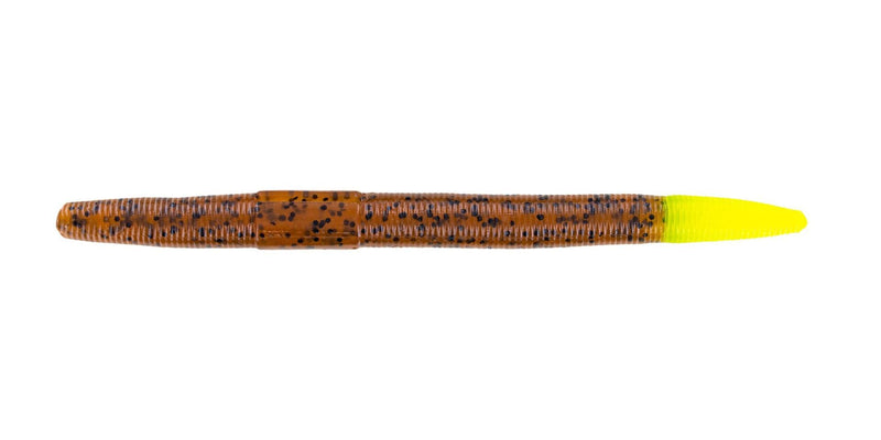 Big Bite Baits Soft Bait PUMPKIN SEED/CHARTREUSETIP TRICK STICK 5" (8 PK)