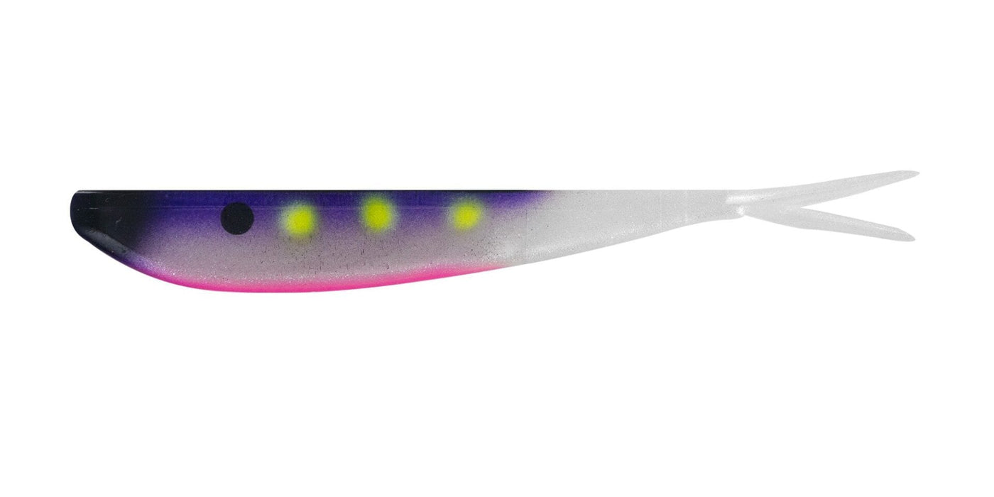 Big Bite Baits Soft Bait PURPLE SPOTLIGHT 4" SLIM MINNOW / PAINTED (6 pack)