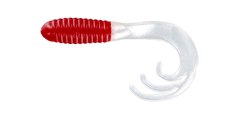 Big Bite Baits Soft Bait RED/WHITE TRIPLE TIP GRUB 2" (10 pack)