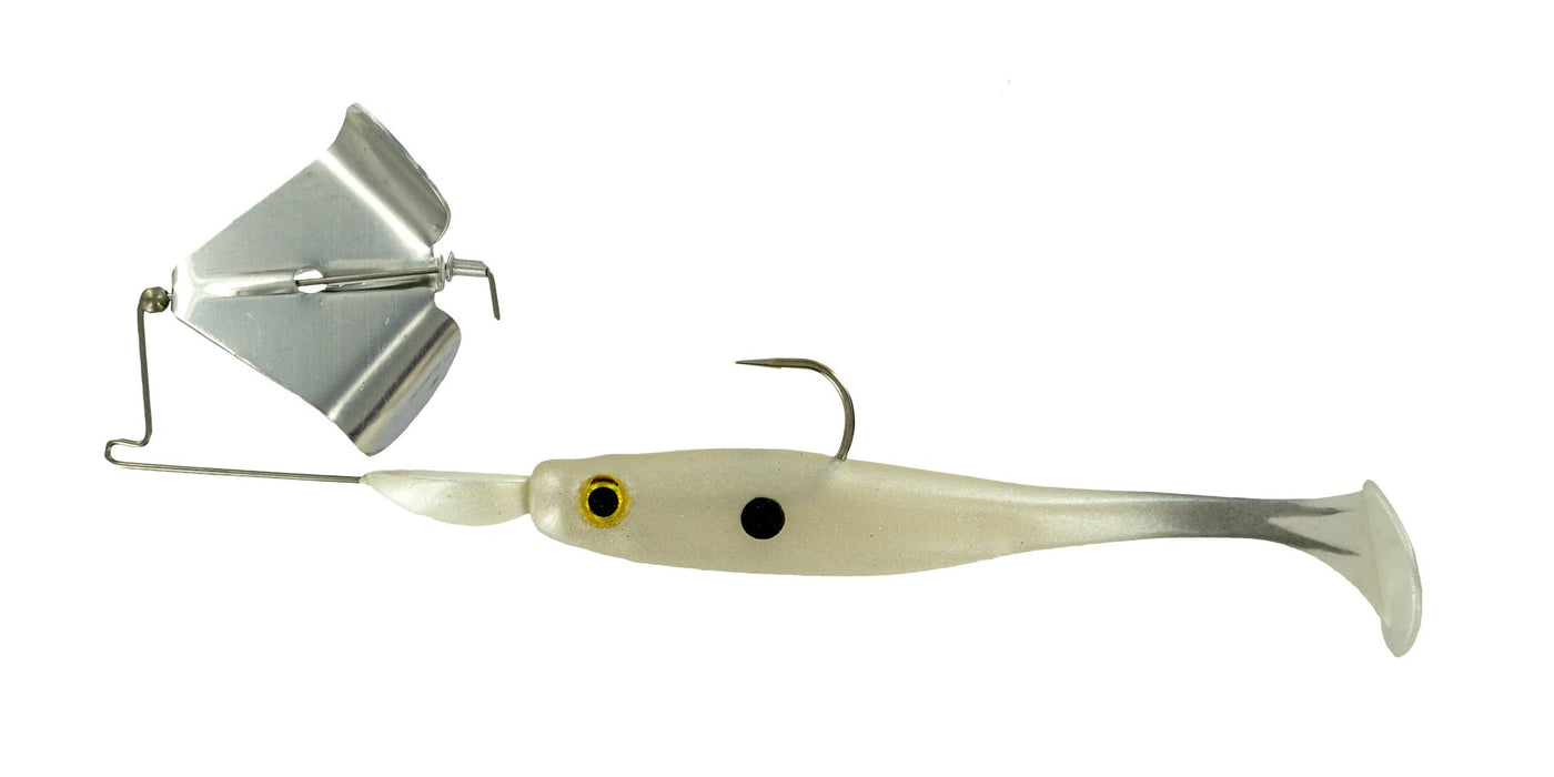 Big Bite Baits Soft Bait SILVER BLADE/PEARL SUICIDE SHAD BUZZBAIT 3/8OZ