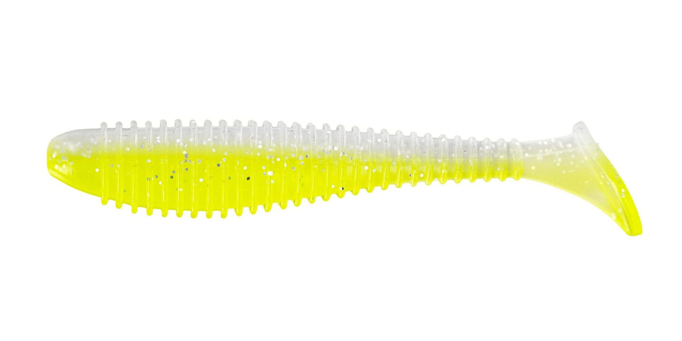 Big Bite Baits Soft Bait WHITE ICE CHARTREUSE 2.8" PRO SWIMMER (8 pack)