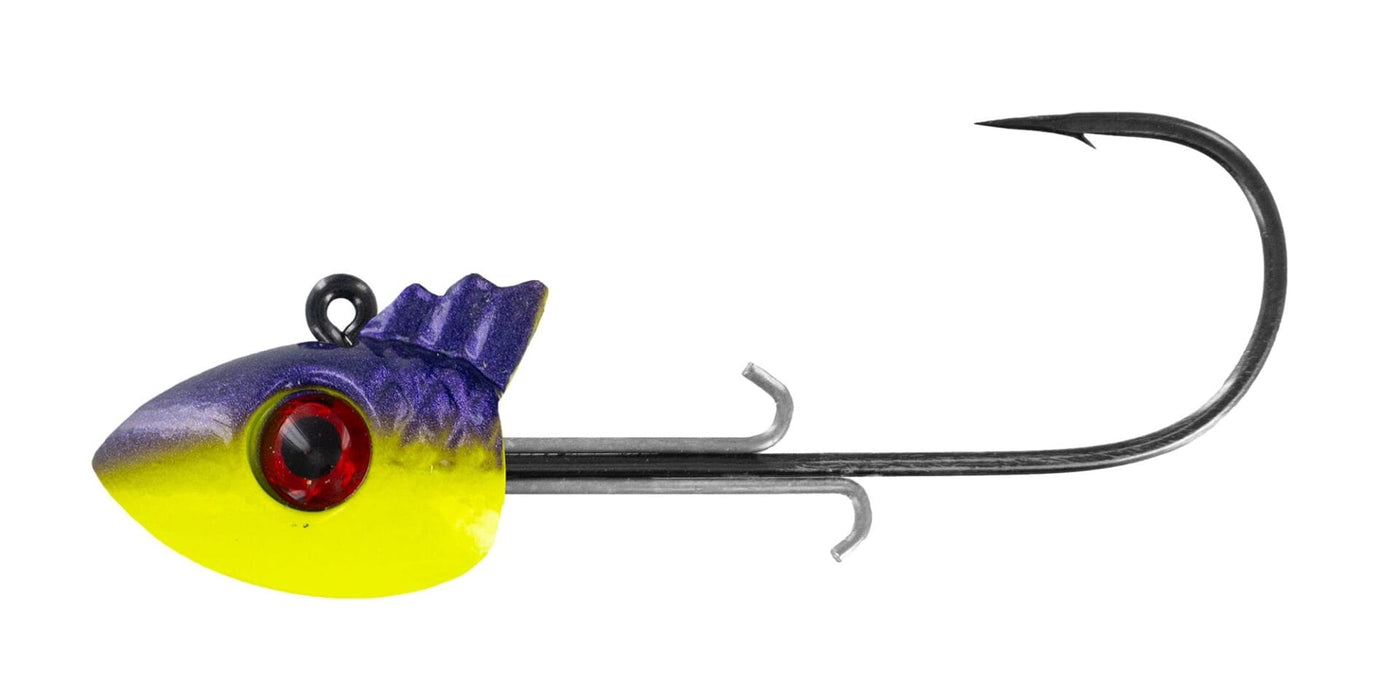 Big Bite Baits Terminal Tackle PURPLE/CHARTREUSE TRU-X WALLY JIG 3/8OZ (3pack)