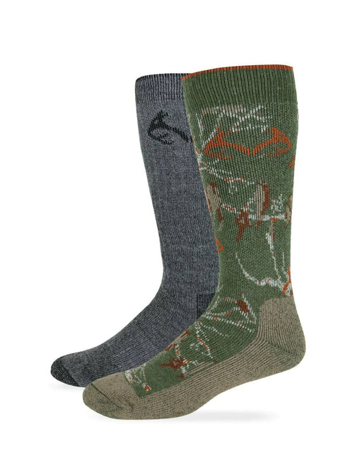 Carolina Hosiery socks Realtree Men's Camo Merino Wool Blend Mid Calf Boot Socks 2 Pair Pack