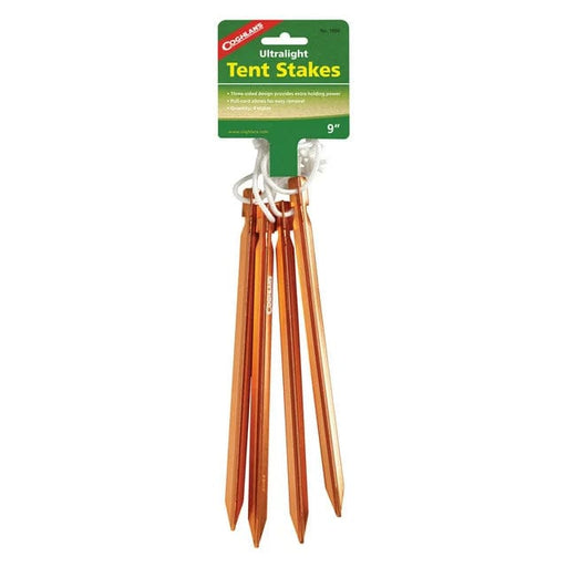 Coghlan's Camping Accessories Coghlan's 1000 Ultralight 9" Orange Anodized Alum Tent Stakes 4Pk