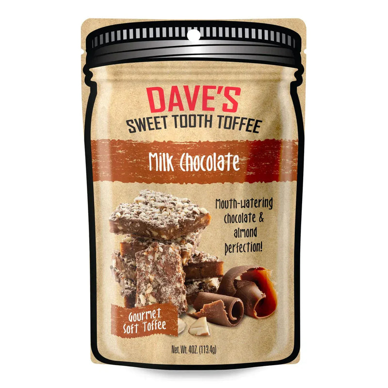 Dave's Sweet Tooth Gourmet Soft Toffee Milk Chocolate Pouch