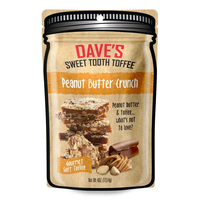 Dave's Sweet Tooth Gourmet Soft Toffee Peanut Butter Crunch Pouch