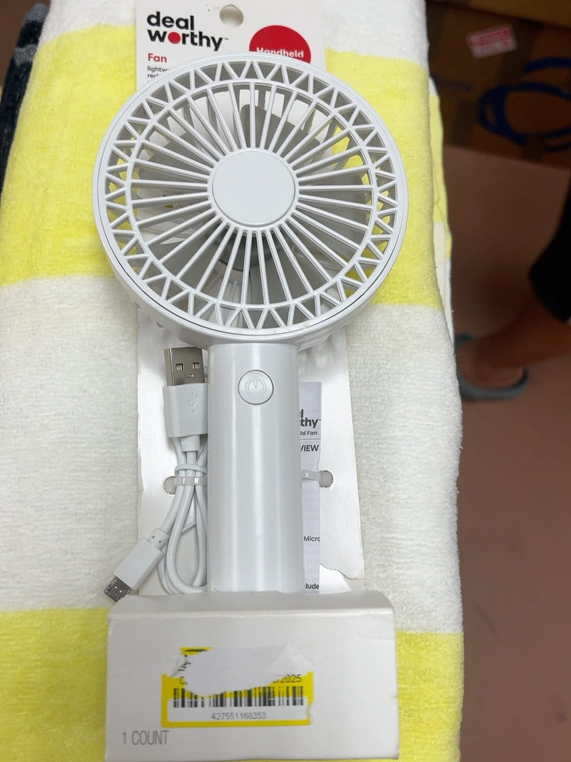 Dealworthy Portable Fans Dealworthy Rechargeable Handheld Fan - White