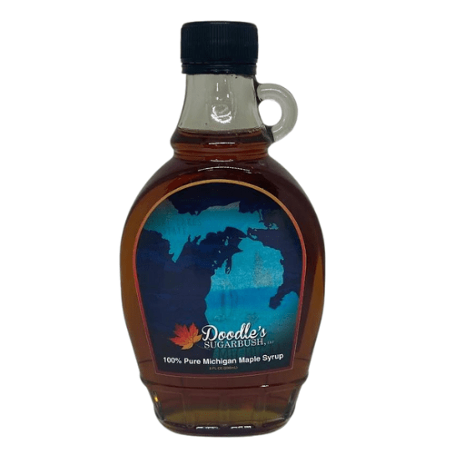 Doodle's Sugarbush Maple Syrup Michigan Map Scene - (Pure Maple Syrup - 8 oz Glass)