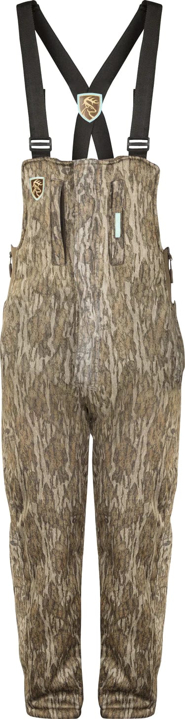 Drake Waterfowl Hunting Bib Ladies Non Typcial Silencer Bib with Agion Mossy Oak Bottomland