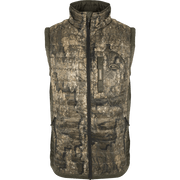 Drake Waterfowl Hunting Jacket MST Camo Synthetic Down 2-Tone Packable Vest - Realtree Timber Two-Tone