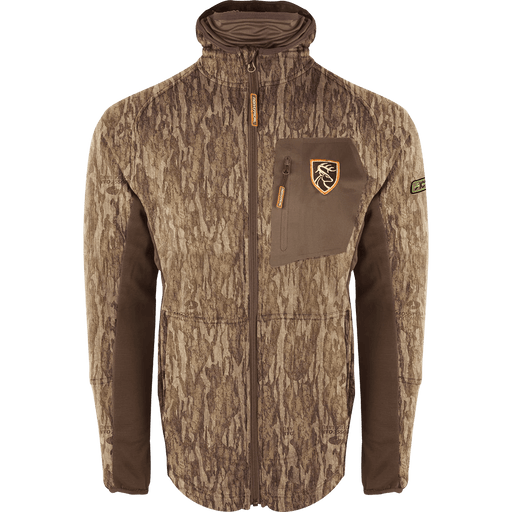 Drake Waterfowl Hunting Jacket Pursuit Full Zip Hoodie with Agion Active Bottomland