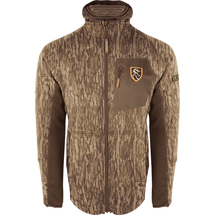 Drake Waterfowl Hunting Jacket Pursuit Full Zip Hoodie with Agion Active Bottomland