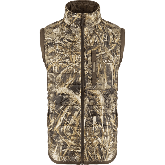 Drake Waterfowl Hunting Jacket Synthetic Down Two Tone Vest Realtree Max-5 3Xlarg