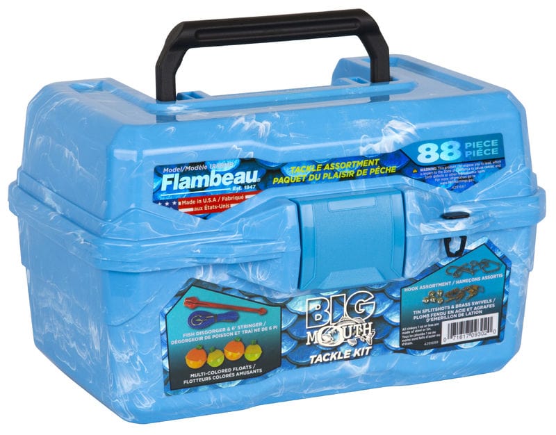 FLAMBEAU CORPORATION Fishing Tackle Box Big Mouth Tackle Box Kit - Pearl Blue Swirl