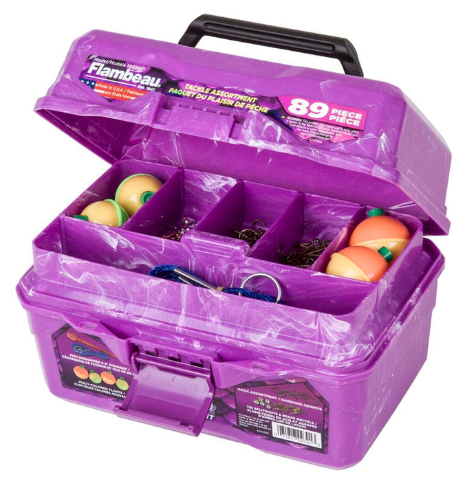 FLAMBEAU CORPORATION Fishing Tackle Box Big Mouth Tackle Box Kit - Purple Swirl