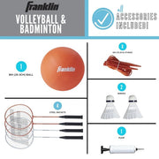 Franklin Sports Outdoor Games STARTER VOLLEYBALL AND BADMINTON SET