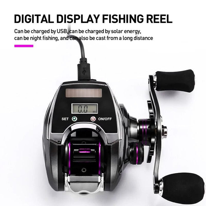 Fritz's Outdoor Discounts Display Fishing Reel / Left Hand Electronic Baitcasting Fishing Reel with Digital Counter - 8.0:1 High Speed Ratio