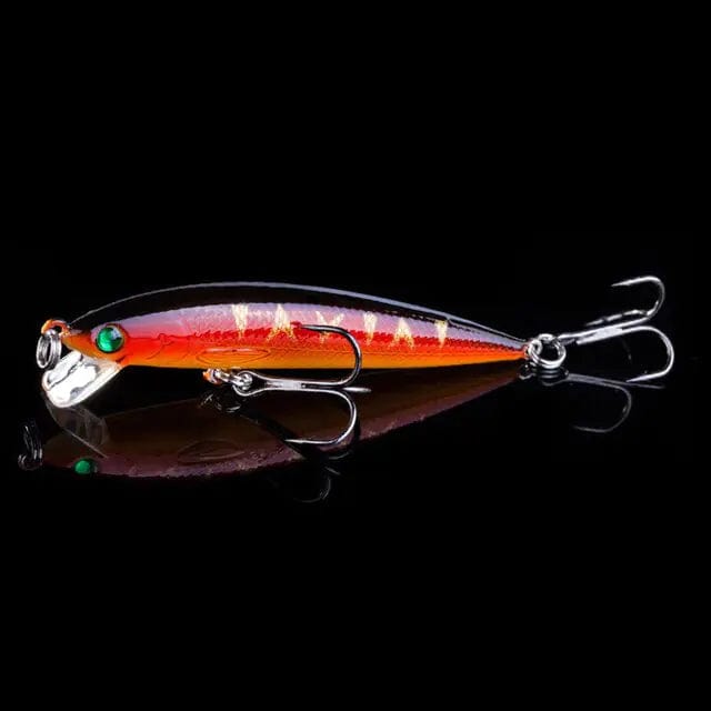 Fritz's Outdoor Discounts Red Orange / F 7CM Triple-Hook Minnow Fishing Lure