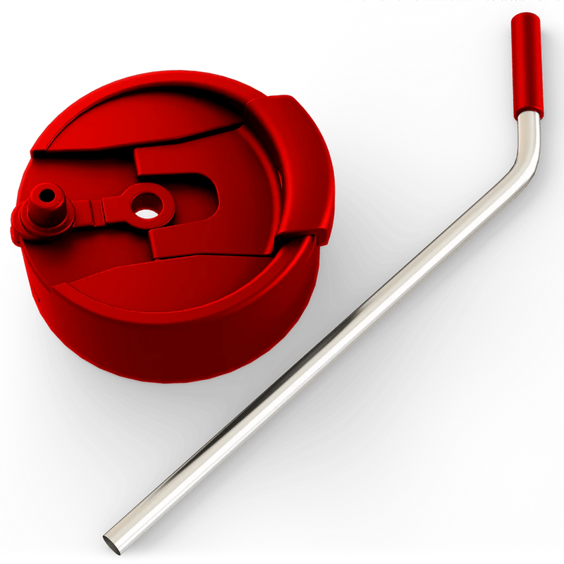 FrostBuddy Drinkingware RED UNIVERSAL BUDDY 2.0 DRINKING LID W/ STRAW COFFEE LID