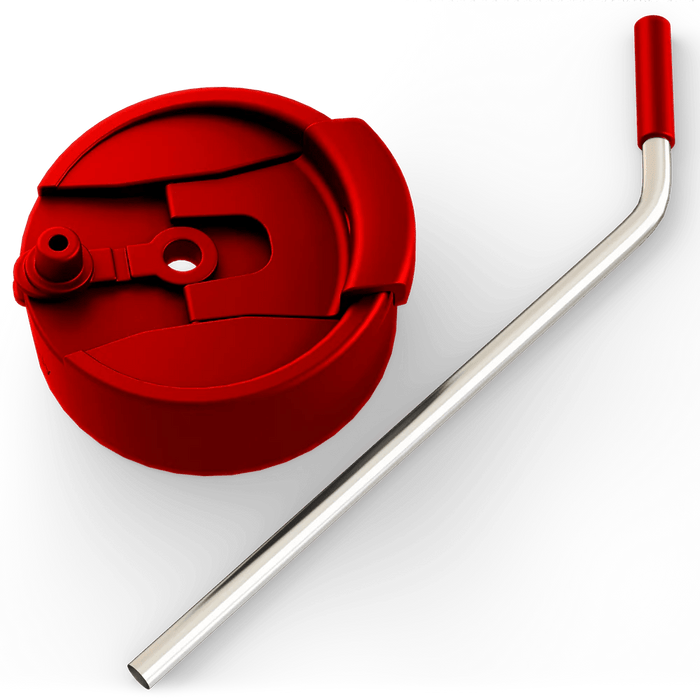 FrostBuddy Drinkingware RED UNIVERSAL BUDDY 2.0 DRINKING LID W/ STRAW COFFEE LID