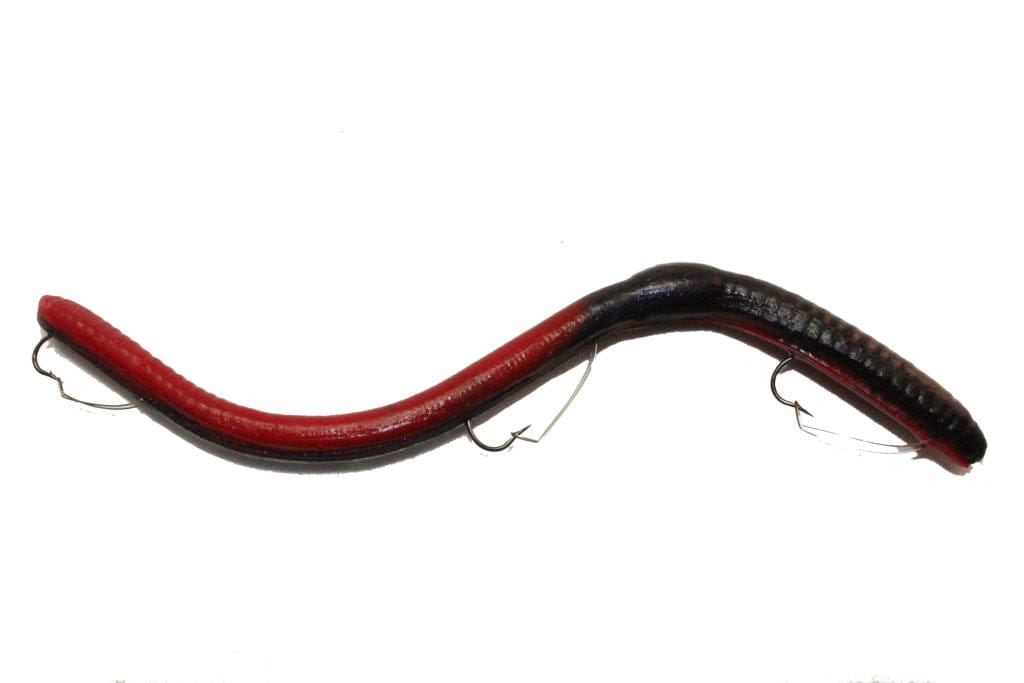 Ike-Con Pre-Rigged Lures & Jigs Red Shad IKE-CON WEEDLESS PRE-RIGGED WORM 8"