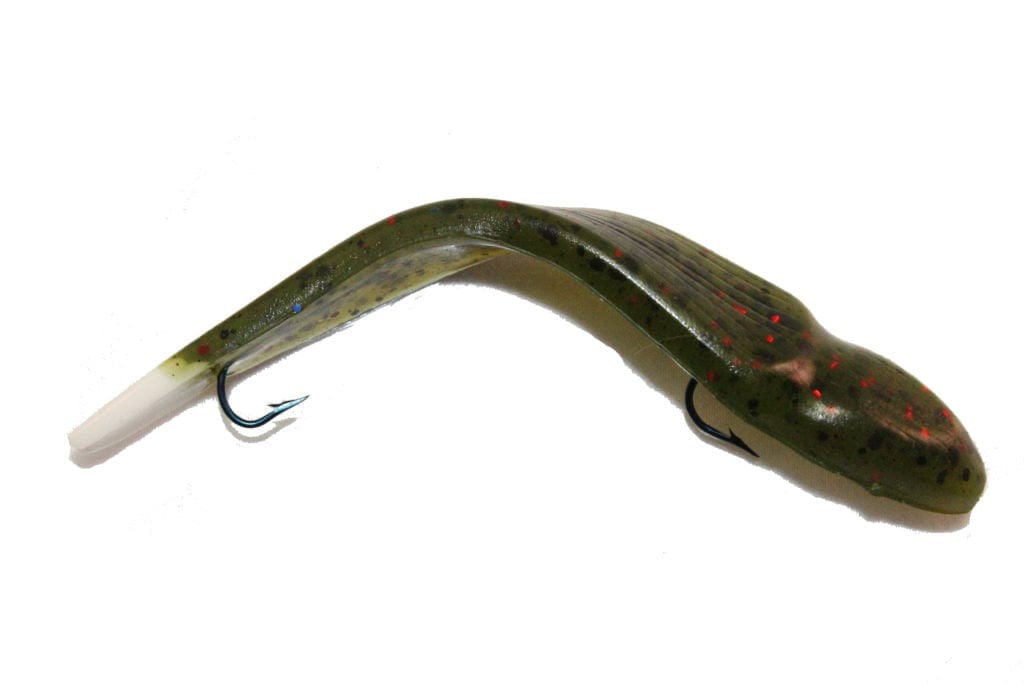 Ike-Con Soft Bait Green Pumpkin/White Tip IKE-CON THE LEECH 4″