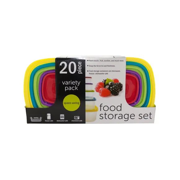 Kole Imports 20 Piece Variety Pack Food Storage Containers