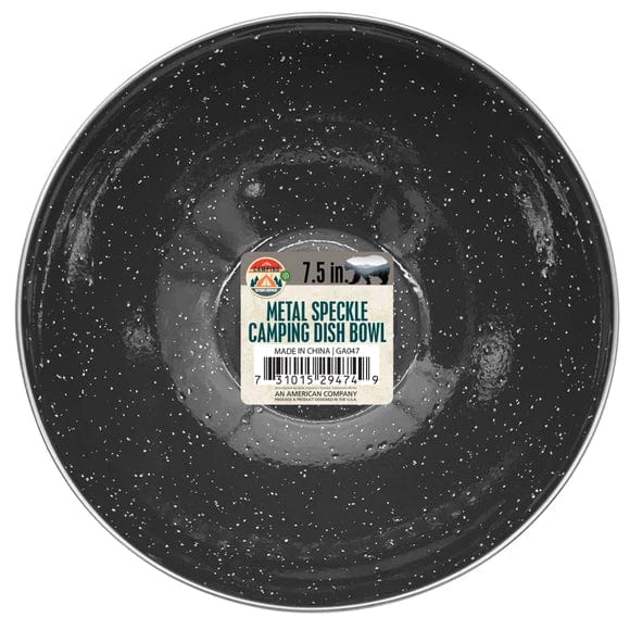 Kole Imports Camping Accessories 7.5" Metal Speckle Camping Dish Bowl