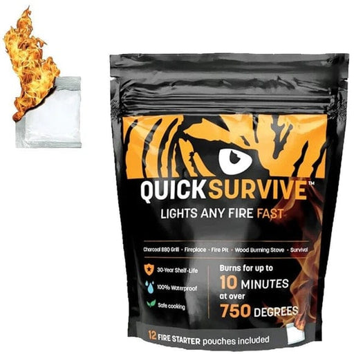 Kole Imports Camping Tools QuickSurvive Weatherproof and Waterproof Fire Starter Pouch 12 Pack