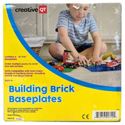 Kole Imports Creative QT Lego Compatible 4 Pack 10"x10" Brick Building Baseplates in Green and Blue
